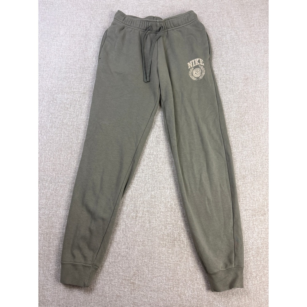 Nike Womens Sportswear Fleece Joggers Olive Green Collegiate Graphic Small